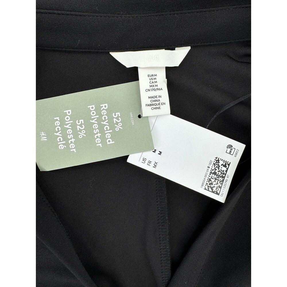 H&M Draped Dress Size M Shirt Button Down Rouched Gathered Dark Academia - Picture 15 of 16